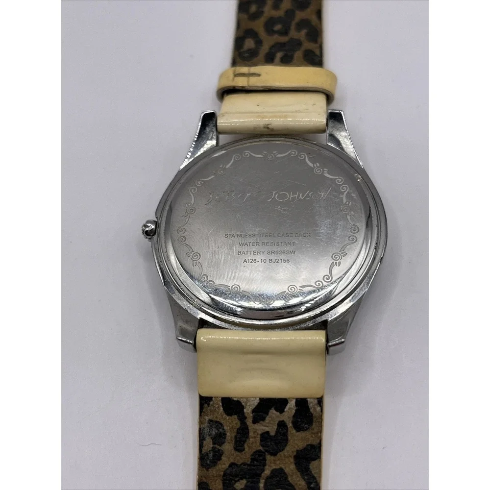 Betsey Johnson‎ Women's Rhinestone Bezel Watch Leather Band- New Battery